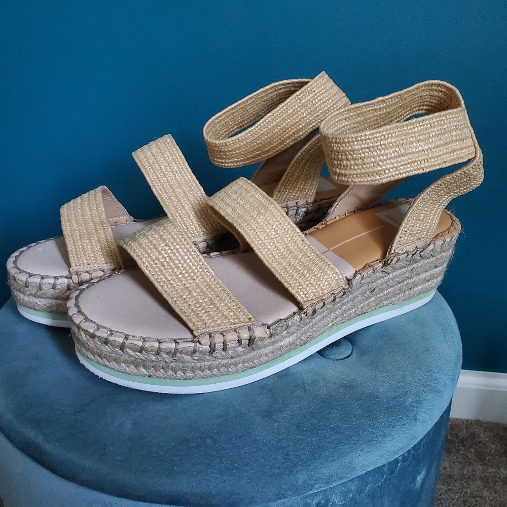 Dolce Vita Straw Wedge Esapdrille Sandal Size 10